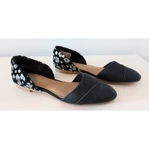 Toms Jutti D'Orsay Black Floral Flat